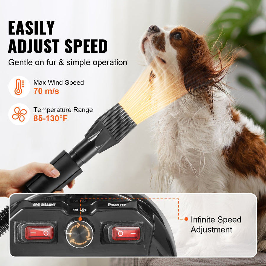 High-Velocity Dog Blow Dryer 2800W - Adjustable Speed & Heat