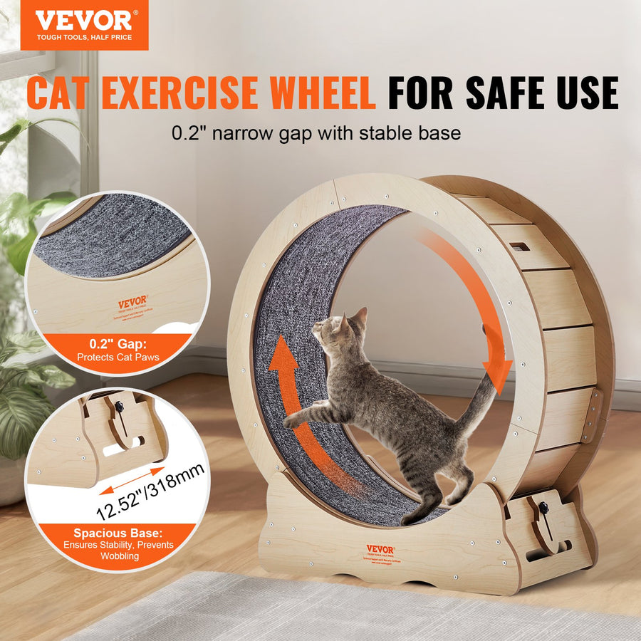 Cat Exercise Wheel 29.5" - Quiet Indoor Cat Treadmill