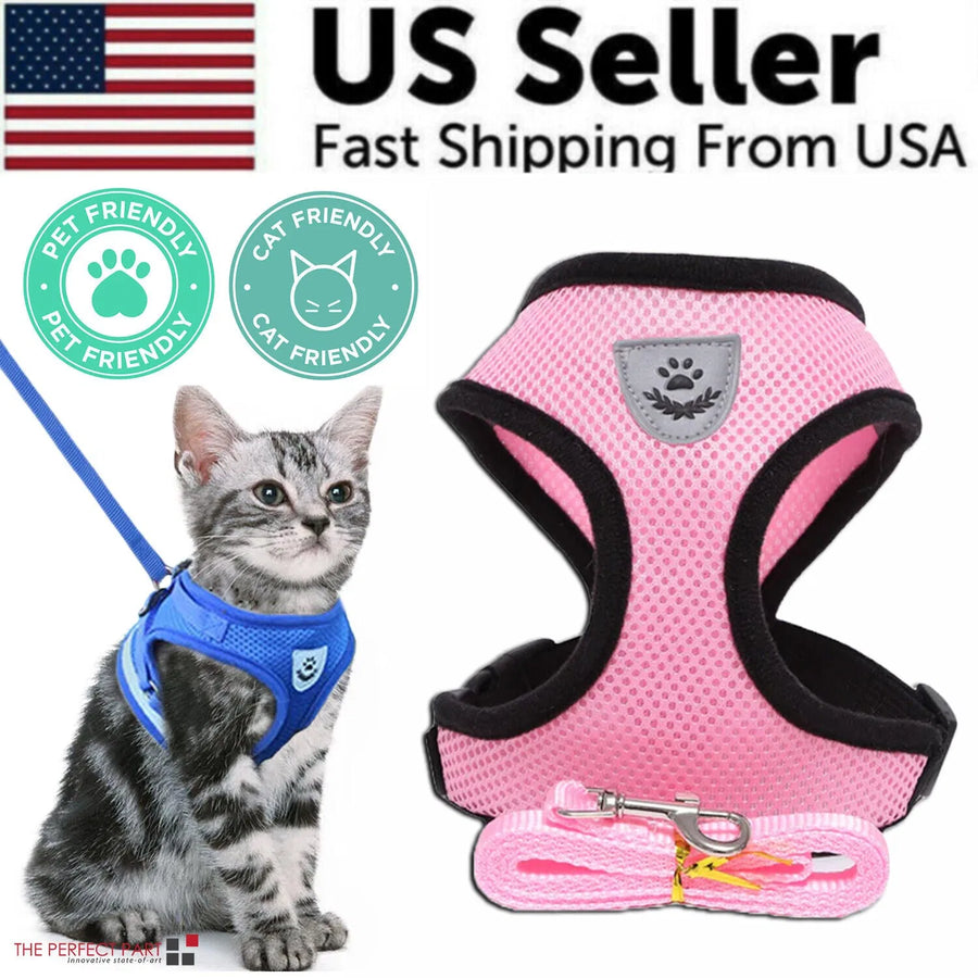 Reflective Cat & Dog Harness with Leash - Soft Vest