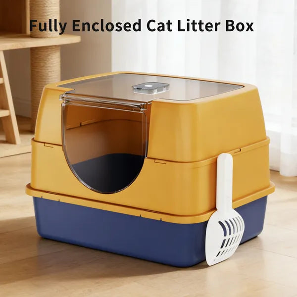 Hooded Cat Litter Box - Odor Locking for Large Cats