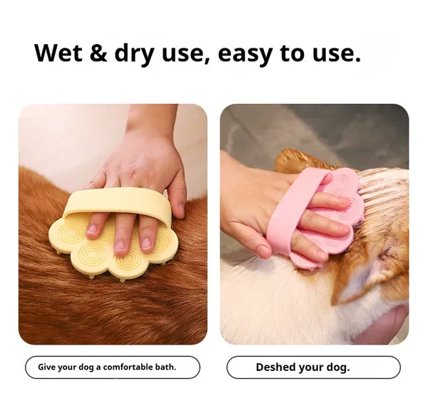 Dog Bath Massage Brush - Soft Rubber Shampoo Brush