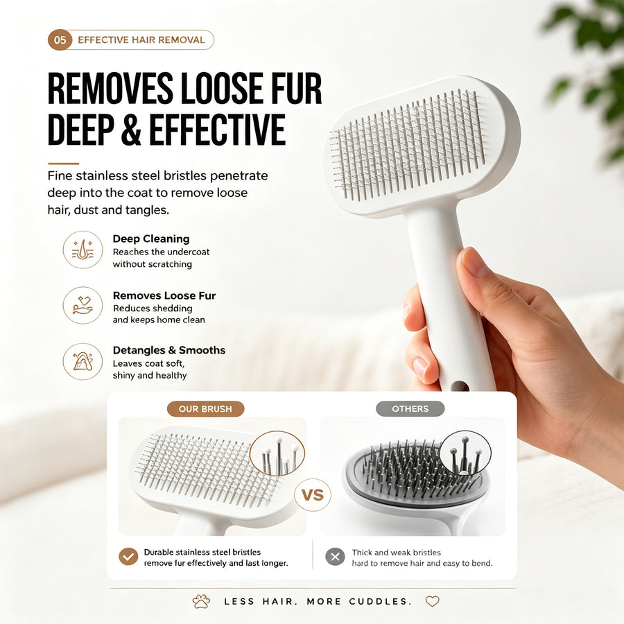 Self-Cleaning Slicker Brush for Cats & Dogs
