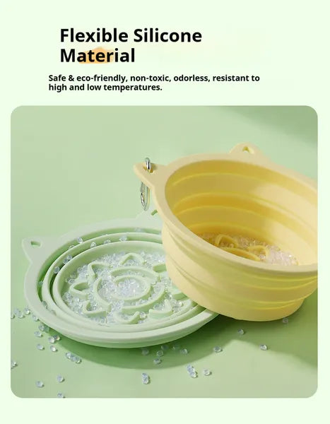 3-in-1 Collapsible Travel Dog Bowl - Slow Feeder