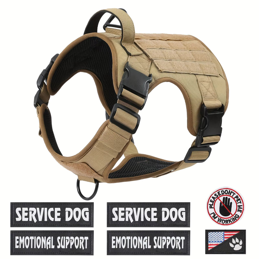 Tactical Service Dog Harness Vest - Reflective with Handle
