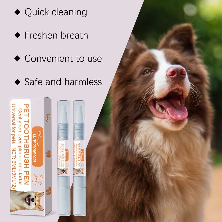 Pet Dental Toothbrush Pen 2-Pack - Easy Teeth Cleaning