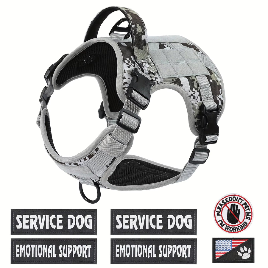Tactical Service Dog Harness Vest - Reflective with Handle