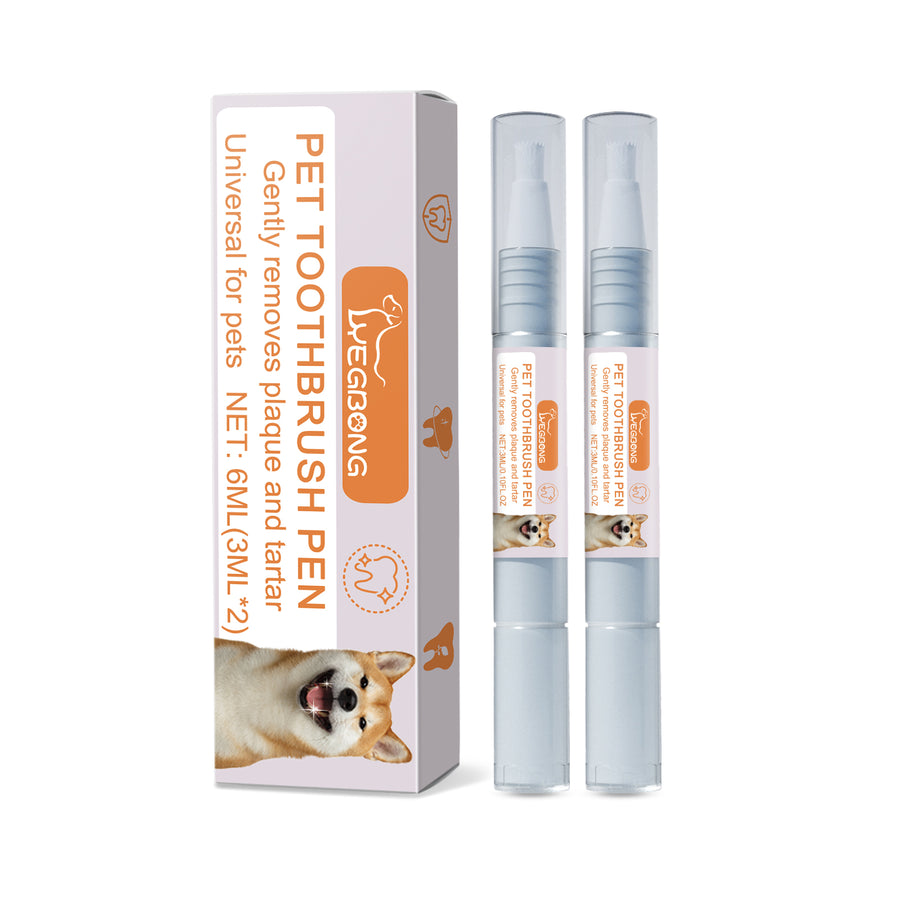 Pet Dental Toothbrush Pen 2-Pack - Easy Teeth Cleaning